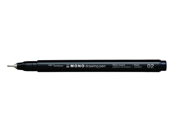 Tombow WS-EFL-H-02, Svart, Fin, Svart, Rund, 0,3 mm, 1 styck