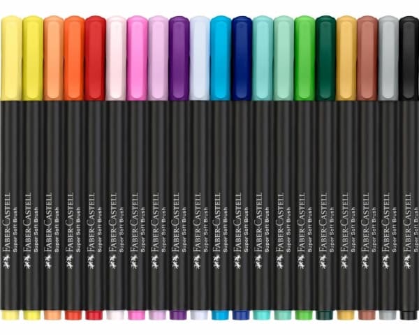 Faber-Castell 116452, 20 farger, Assorterte farger, Pensel tupp, Assorterte farger, Rund, 20 stykker
