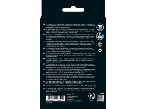 Faber-Castell 116452, 20 farger, Assorterte farger, Pensel tupp, Assorterte farger, Rund, 20 stykker