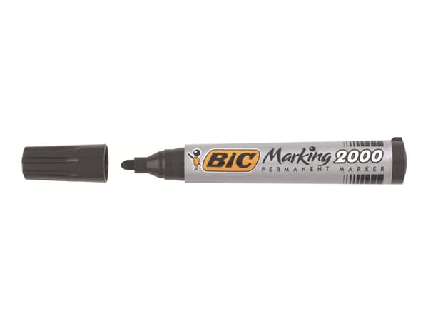 BIC Marking 2000 - Markering - permanent - svart - alkoholbaserat bläck - 1.7 mm (paket om 12)