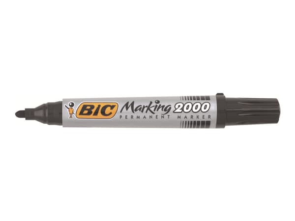 BIC Marking 2000 - Markering - permanent - svart - alkoholbaserat bläck - 1.7 mm (paket om 12)