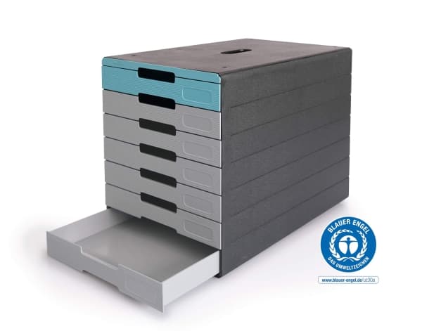 Durable IDEALBOX PRO 7, Plast, Blå, Rød, A4, A4, 7 skuffer, 250 mm
