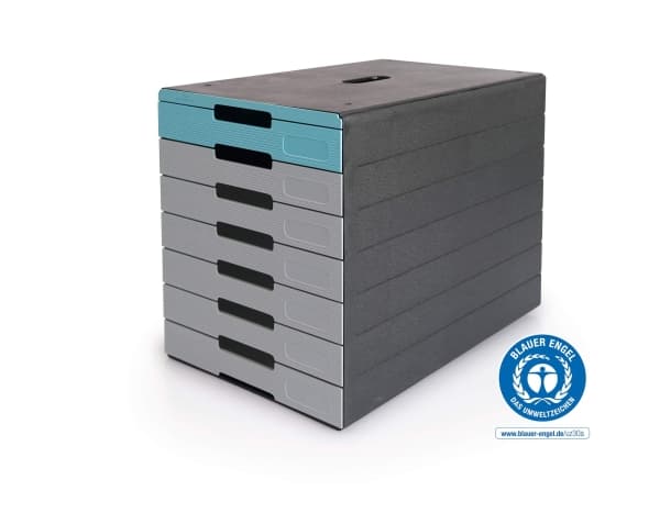 Durable IDEALBOX PRO 7, Plast, Blå, Rød, A4, A4, 7 skuffer, 250 mm