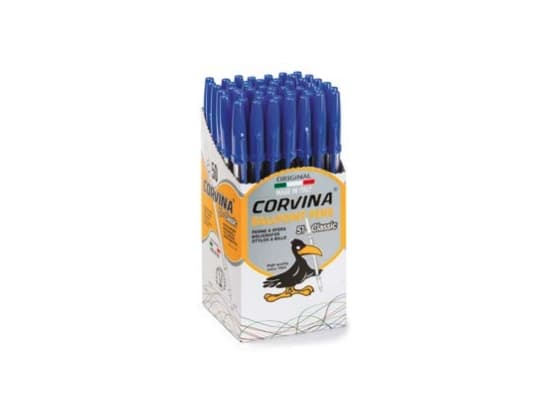 Carioca 40163/02, Klämma, Kulspetspenna, pinnformad, Påfyllnadsbar, Blå, 50 styck, Fin