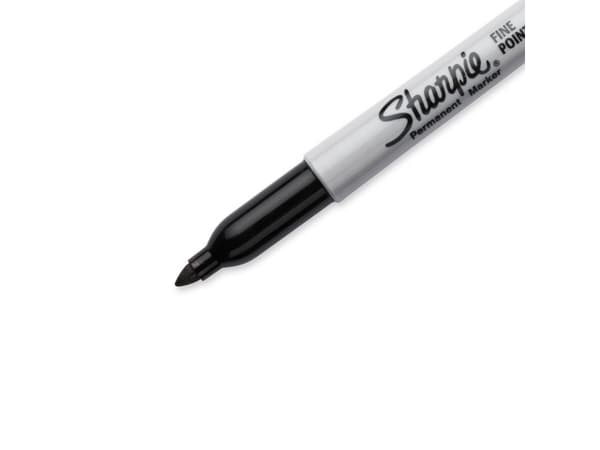 Sharpie Fine Point, Svart, Fine tip, Svart, Grå, Fine, 0,9 mm, Kartong, Läder, Metall, papper, Plast, Sten, Trä