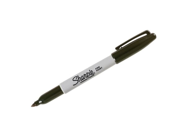 Sharpie Fine Point, Svart, Fine tip, Svart, Grå, Fine, 0,9 mm, Kartong, Läder, Metall, papper, Plast, Sten, Trä