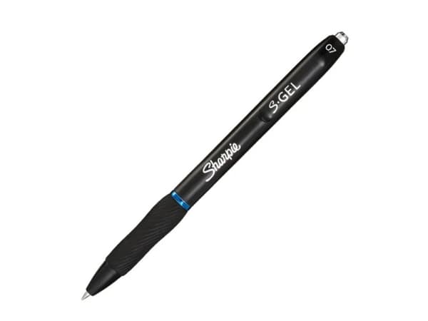 Sharpie S-Gel, Uttrekkbar gelépenn, Blå, Sort, Medium, 0,7 mm, Boks