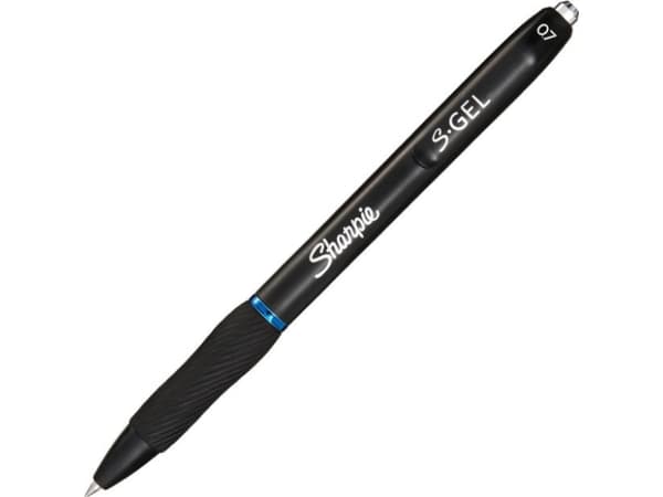 Sharpie S-Gel, Indragbar gelpenna, Blå, Svart, Medium, 0,7 mm, Låda