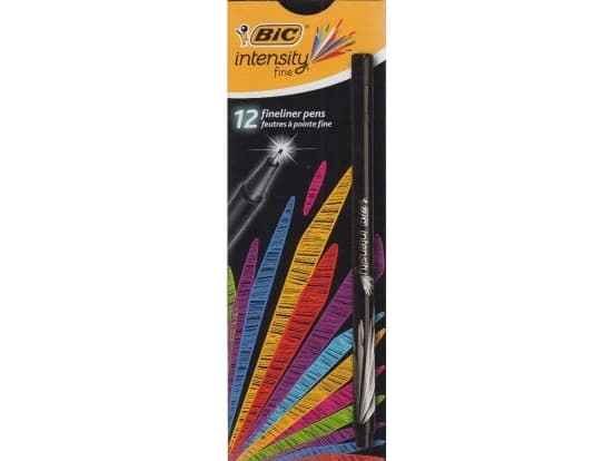 BIC fineliner Intensity, Fin, 1 färger, Svart, 0,4 mm, Svart, 12 styck