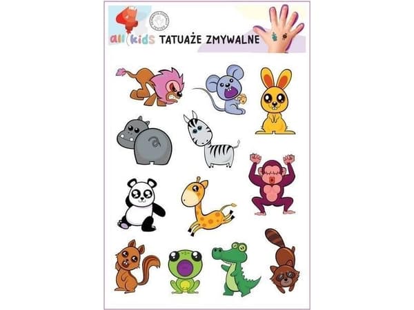 Lasten pestävät tatuoinnit Happy animals 2