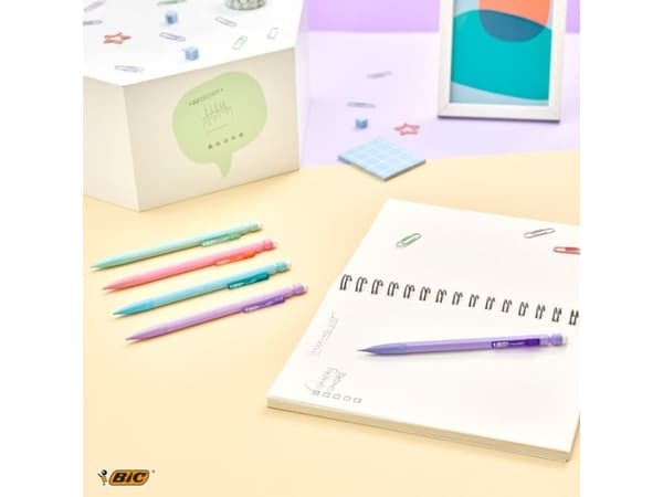 BIC Matic Pastel, Blå, Grön, lila, Rosa, Lila, Färglös, HB, 0,7 mm, Hexagonal, Infällbar