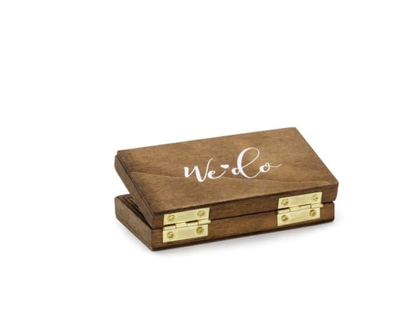 PartyDeco Ring Box Hochzeit, Puu, Yksivärinen, Puu, Pöydän pinta, 100 mm, 55 mm