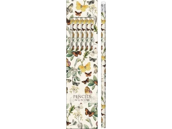 Decorative pencils STPEN11 butterflies - set of 6 pieces