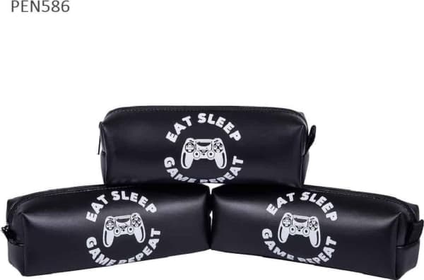Eat Sleep Game Repeat single compartment pencil case