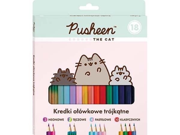 Triangulära pennor 18 färger Pusheen Majewski
