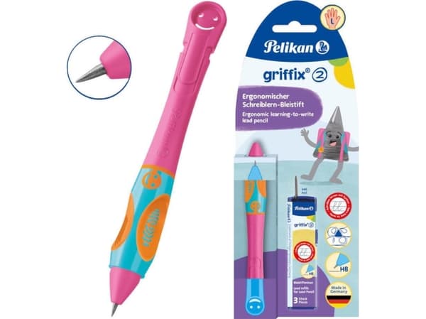 Pelikan griffix, Rosa, Plast, Mörkgrå, HB, Tyskland, 1 styck