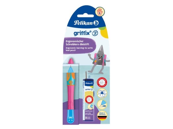 Pelikan griffix, Rosa, Plast, Mörkgrå, HB, Tyskland, 1 styck
