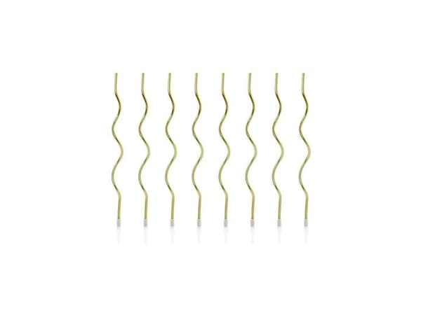 Party Deco Kierretyt kultaiset syntymäpäiväkynttilät - 14 cm - 8 kpl universaali