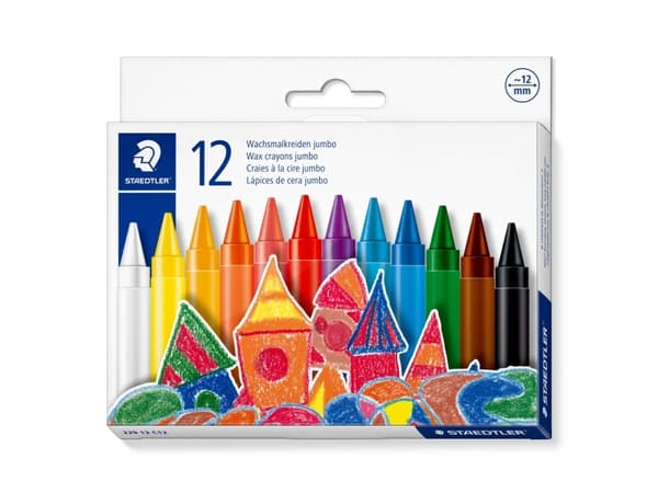 STAEDTLER voksstifter Noris jumbo sett med 12 stk 12mm retail