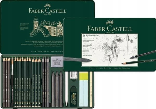 Faber-Castell PITT GRAPHITE - Pencil, crayon and paint brush set - sorterad