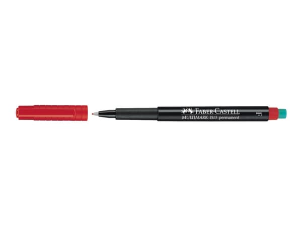 Faber-Castell MULTIMARK 1513 - Markør - permanent - rød - 0.6 mm - fin - med viskelær