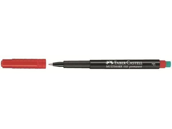 Faber-Castell MULTIMARK 1513 - Markør - permanent - rød - 0.6 mm - fin - med viskelær