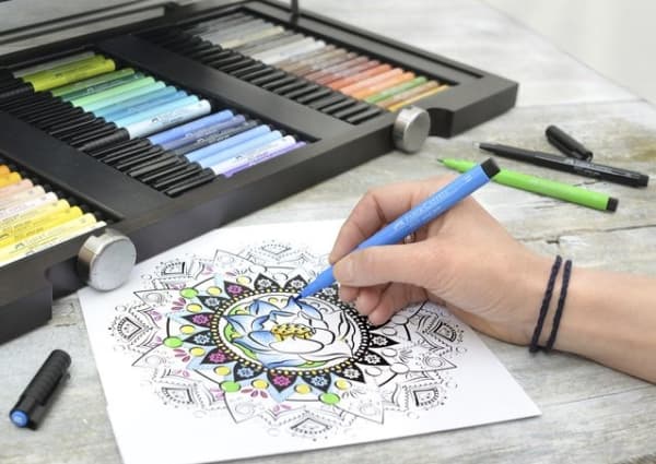 FABER-CASTELL 167115 - Sort - Multi - Sort - Vannbasert blekk - 4 stk.