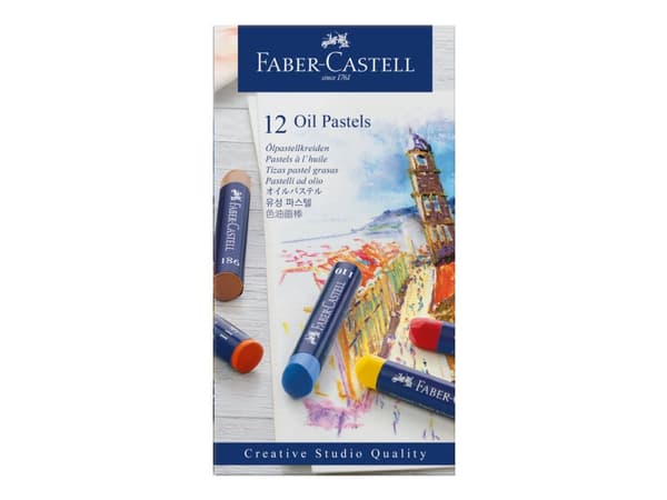 Faber-Castell Creative Studio - Färgkrita - oljepastell - för trä, kartong - blandade färger (paket om 12)