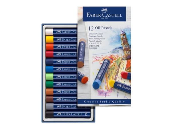 Faber-Castell Creative Studio - Färgkrita - oljepastell - för trä, kartong - blandade färger (paket om 12)