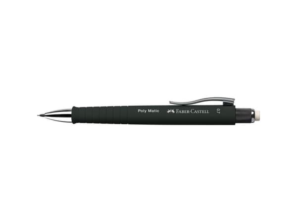 Faber-Castell Poly Matic, Sort, Sort, B, 0,7 mm, Triangulær, Twist-out