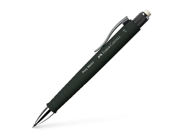 Faber-Castell Poly Matic, Svart, Svart, B, 0,7 mm, Triangulär, Vridbar utåt