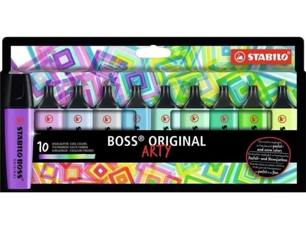 STABILO BOSS ORIGINAL, 10 styck, Multifärg, Mejselspets, Multifärg, 70/55, 70/155, 70/111, 70/194, 70/31, 70/113, 70/116, 70/51, 70/33, 70/133, Rekta