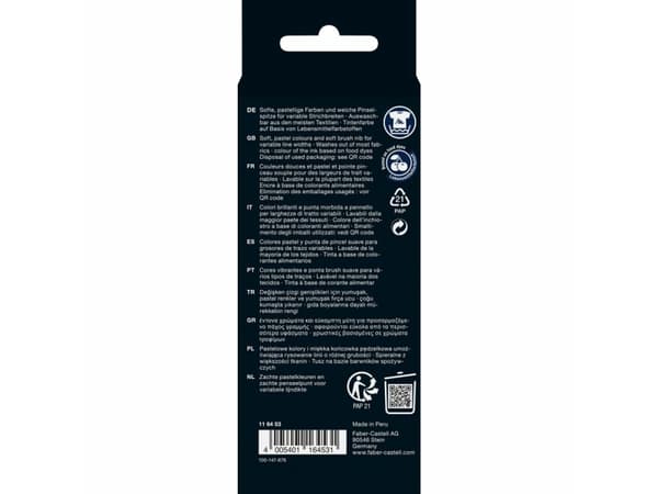 Faber-Castell 116453, 6 färger, Blandade färger, Penspets, Blandade färger, Rund, 6 styck