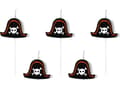 Miniatyrbilde 3 av 5: PartyDeco SCS-3, Stearinlys, Sort, Rød, Hvit, 5 stykker