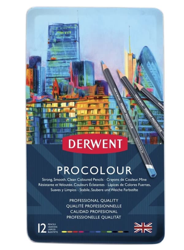 Derwent Procolour pencil - 12 stk. i tinæske