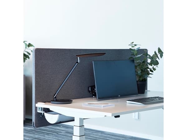 Silent Express Desk Screen 1400 mm Tummanharmaa