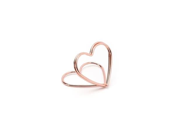 Rose gold hjerte bordkortholder