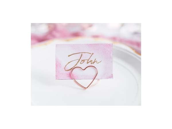 Rose gold hjerte bordkortholder