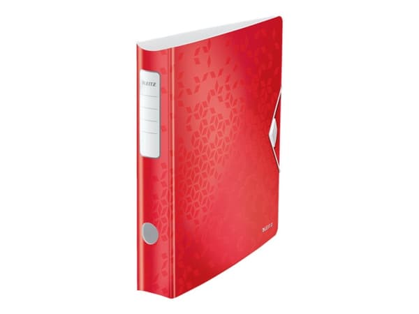 Leitz 180° Active WOW - Spakbågesfil - ryggbredd: 65 mm - för A4 (210 x 297 mm) - kapacitet: 350 ark - geometric - röd