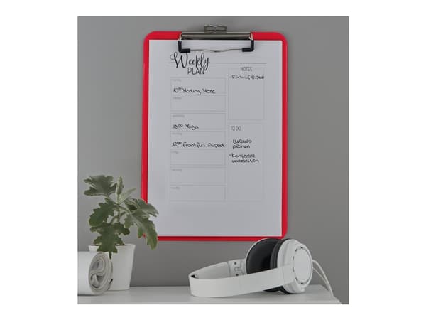 Leitz WOW - Utklippstavle - for A4 (210 x 297 mm) - kapasitet: 80 ark - rød