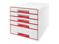 Miniatyrbilde 1 av 5: Leitz WOW CUBE - Skuffskap - 5 skuffer - for A4 Plus - rød