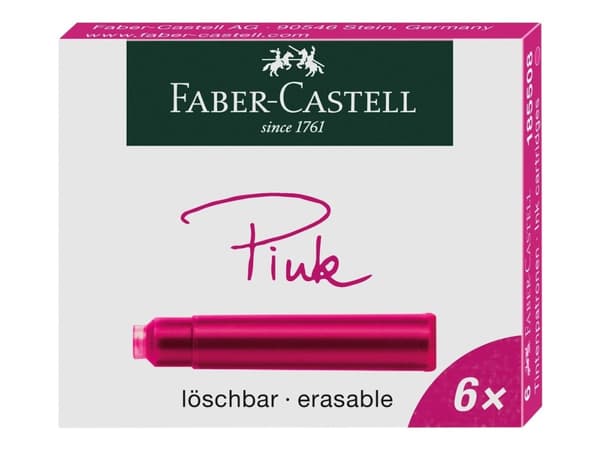 Faber-Castell - Blekkpatron - rosa (en pakke 6)