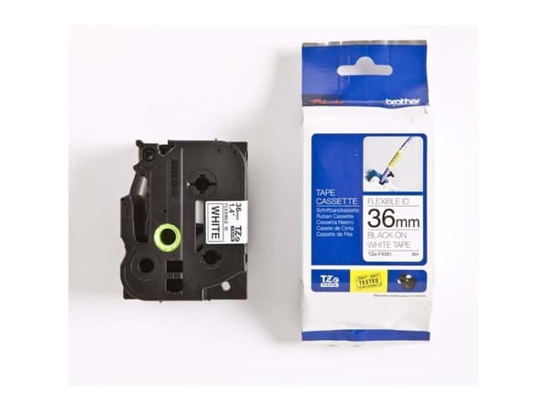 Brother TZe-FX261 - Svart på vitt - Rulle (3,56 cm x 8 m) 1 kassett(er) flexibel tape - för P-Touch PT-3600, 530, 550, 9200, 9400, 9500, 9600, 9700,