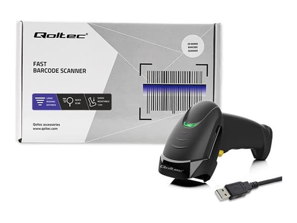 Qoltec - Streckkodsskanner - handhållen - 200 skanning/sek - avkodad - USB