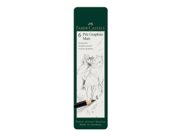 Faber-Castell Pitt Graphite Matt - Blyant - grafitt - 10B, 12B, 2B, 4B, 6B, 8B (en pakke 6)