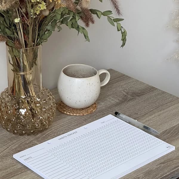 Planlægningsblok, A4 Habits tracker, engelsk, med 52 ark