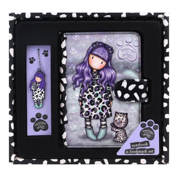 Stationery Set Gorjuss Smitten kitten White Purple Black
