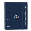 Pikkukuva 1 / 2: Ring binder Benetton Love Navy Blue (27 x 32 x 3.5 cm)