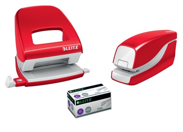 Leitz NeXXt WOW - Elektrisk häftapparat - 10 ark / 1 mm - E1 - plast, metall - röd