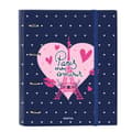 Miniatyrbild 1 av 2: Ring binder Safta Paris Pink Navy Blue 27 x 32 x 3.5 cm